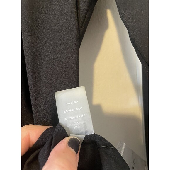 NEW Calvin Klein Petite Small Black Silver Button Down Long Sleeve Blouse Office - Picture 11 of 14